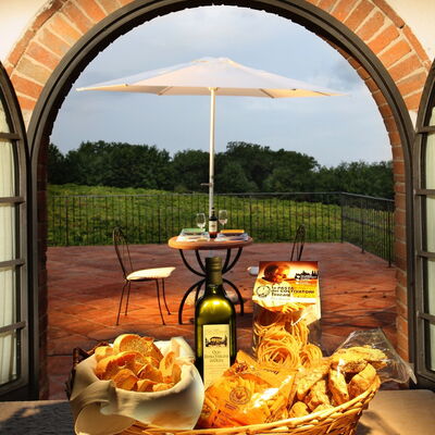 Agriturismo la Papessa - Unterkunft:&nbsp;Melograno Ap.1: agriturismo-la-papessa-chianti-san-donato-farmhouse-melograno-food-balcony