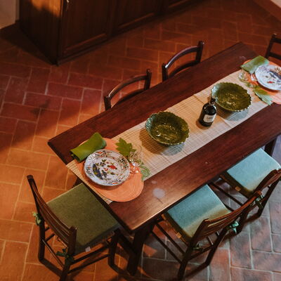 Agriturismo la Papessa - Unterkunft:&nbsp;Verbena Ap. 7: agriturismo-la-papessa-chianti-san-donato-farmhouse-verbena-diningroom