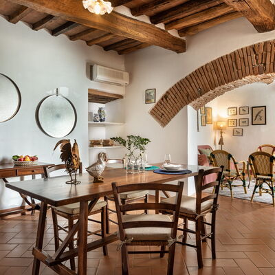 Agriturismo la Papessa - Unterkunft:&nbsp;Iride Ap. 3: agriturismo-la-papessa-chianti-san-donato-farmhouse-iride-diningroom