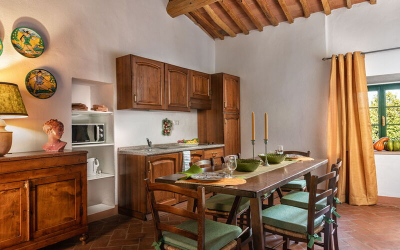 Agriturismo la Papessa - Unterkunft:&nbsp;Verbena Ap. 7: agriturismo-la-papessa-chianti-san-donato-farmhouse-verbena-diningroom