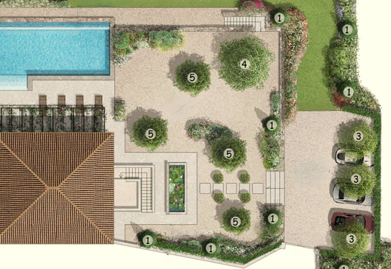 Villa Elisa: Building Exterior, Garden, Planimetry, Pool
