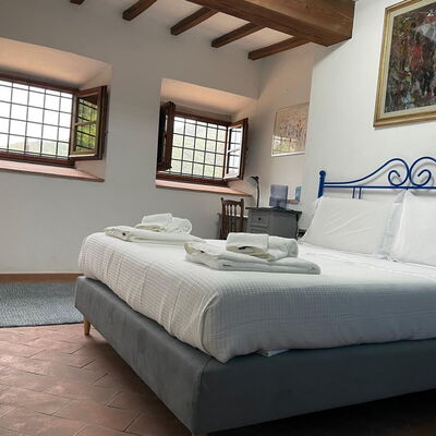 Borgo Antico, Pool, Barberino del Mugello - Accommodation:&nbsp;Noce: Autumn, Bedroom, Spring, Summer, Winter