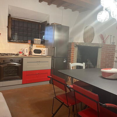 Borgo Antico, Pool, Barberino del Mugello - Accommodation:&nbsp;Portichetto: Autumn, Dining Room, Kitchen, Living Room, Spring, Summer, Winter