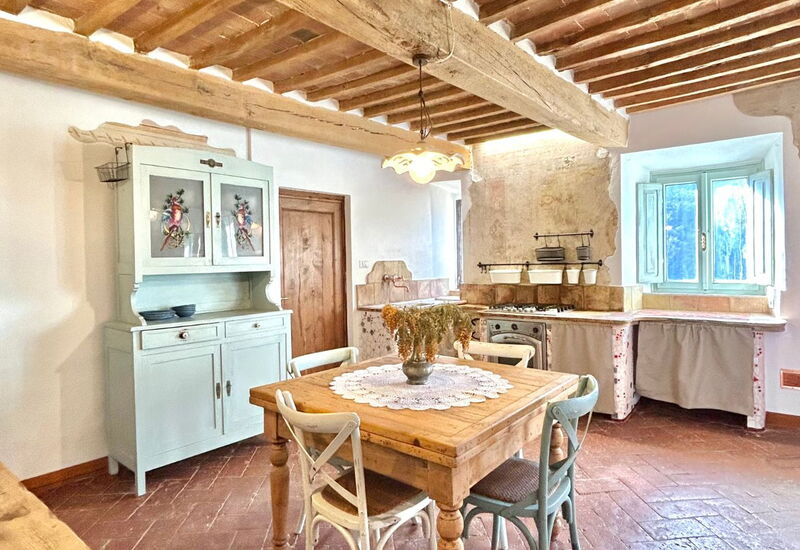 House in Sassa, Historic Tuscany Village, View: Frühling, Herbst, Küche, Sommer