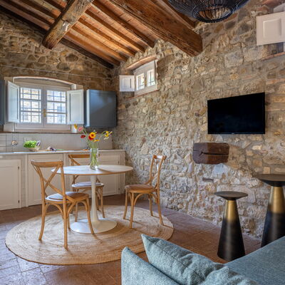 Maison Badia a Passignano - Accommodation:&nbsp;Pollera Nera: Autumn, Kitchen, Living Room, Spring, Summer