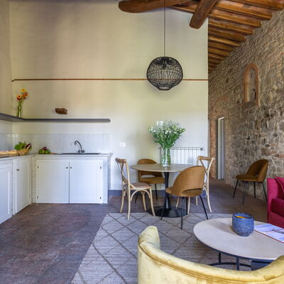 Maison Badia a Passignano - Unterkunft:&nbsp;Colorino: Frühling, Herbst, Küche, Sommer, Wohnzimmer