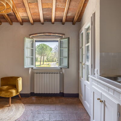 Maison Badia a Passignano - Accommodation:&nbsp;Aleatico: Autumn, Kitchen, Living Room, Spring, Summer