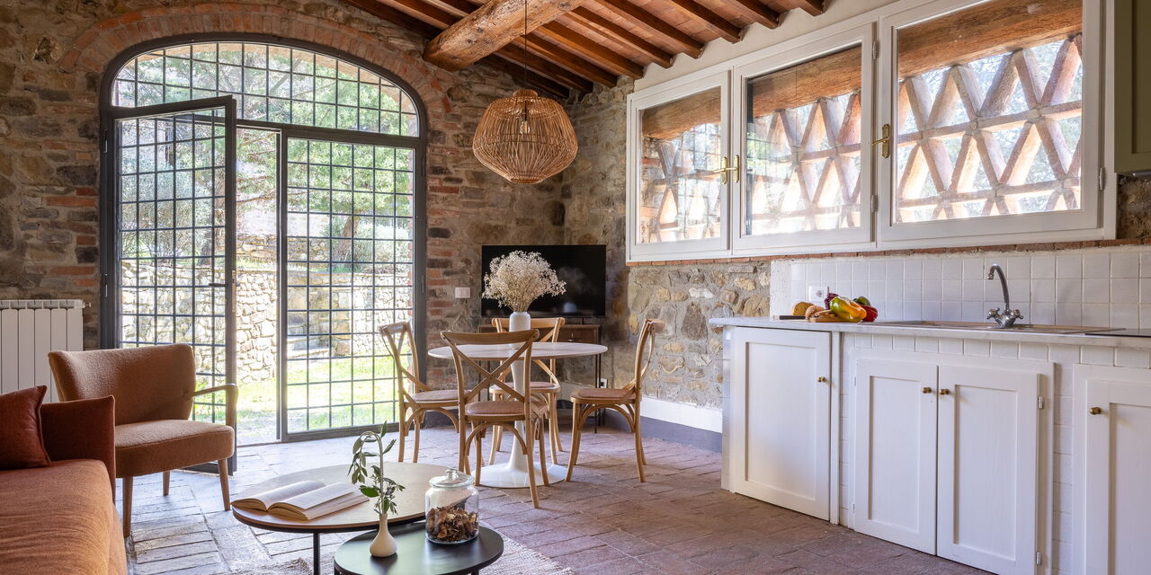 Maison Badia a Passignano - Accommodation:&nbsp;Canina Nera: Autumn, Kitchen, Living Room, Spring, Summer