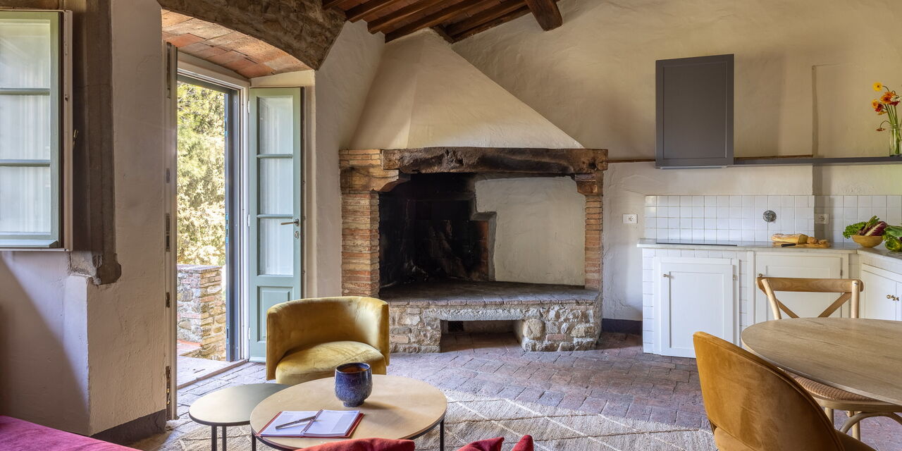 Maison Badia a Passignano - Unterkunft:&nbsp;Colorino: Frühling, Herbst, Küche, Sommer, Wohnzimmer