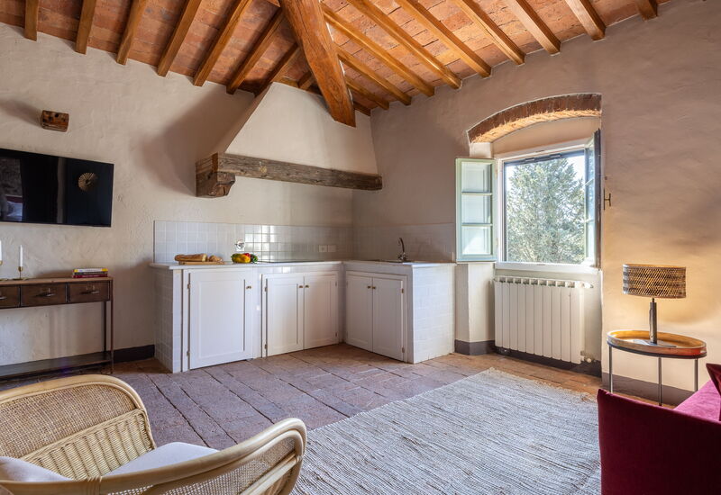 Maison Badia a Passignano: Frühling, Herbst, Sommer, Wohnzimmer