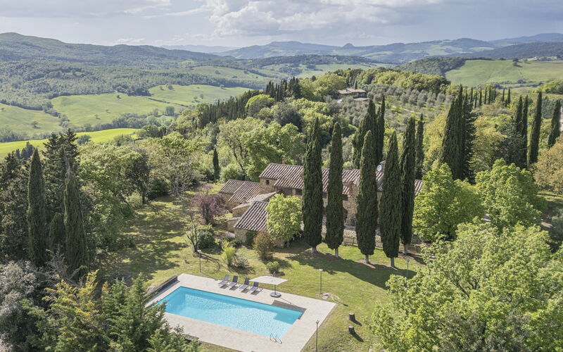 Casa Clara Pool, Casole Elsa, Monti: Ansichten, Frühling, Herbst, Sommer