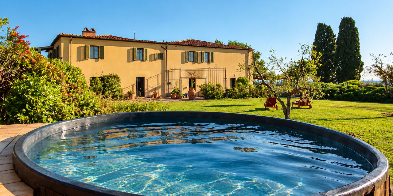 Villa Monte, Bolgheri: Autumn, Garden, Main Entrance, Spring, Summer