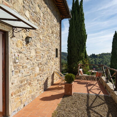 Borgo le Mura - Accommodation:&nbsp;Villa la Corte: Activities, Autumn, Balcony / Terrace / Patio, Building Exterior, Main Entrance, Outdoor, Spring, Summer