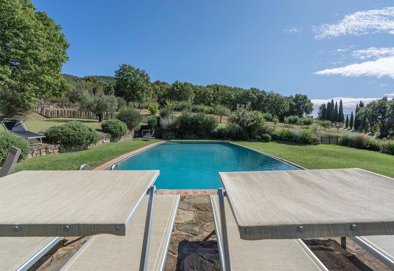 Orcia Panoramic View With Pool: Autumn, Building Exterior, Garden, Pool, Spring, Summer
