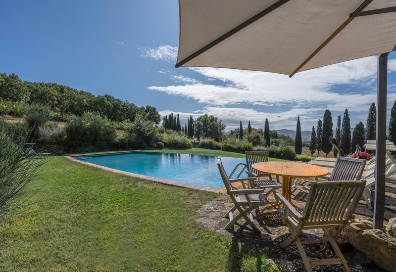 Orcia Panoramic View With Pool: Autumn, Building Exterior, Garden, Pool, Spring, Summer