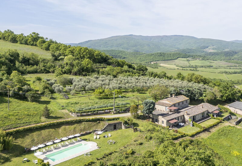 Marcigliana Cottage, Pool, Radicondoli: Ansichten, Frühling, Herbst, Sommer